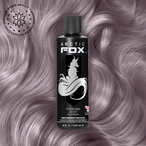 Arctic Fox Semi-Permanent Hair Dye, Vegan & Cruelty-Free, Pastel Silver Toner for Platinum Blonde, Conditioning Formula, Ammonia & Peroxide Free, STERLING, 8 Fl Oz (Pack of 2)