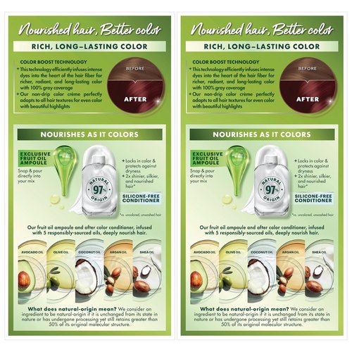Garnier Nutrisse Ultra Crème Hair Color, Permanent Hair Dye with 100% Gray Coverage, Vegan & Cruelty-Free, 66 True Red (Pomegranate), 2 Count