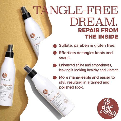 Luseta Tangle-Free Leave-In Conditioner - Sulfate-Free, Keratin & Argan Oil, 8.5oz for Curly Hair