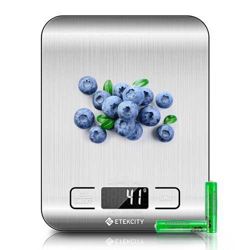 Etekcity Digital Kitchen Scale - Accurate Grams & Ounces Measurement for Cooking & Meal Prep | Medium 304 Stainless Steel