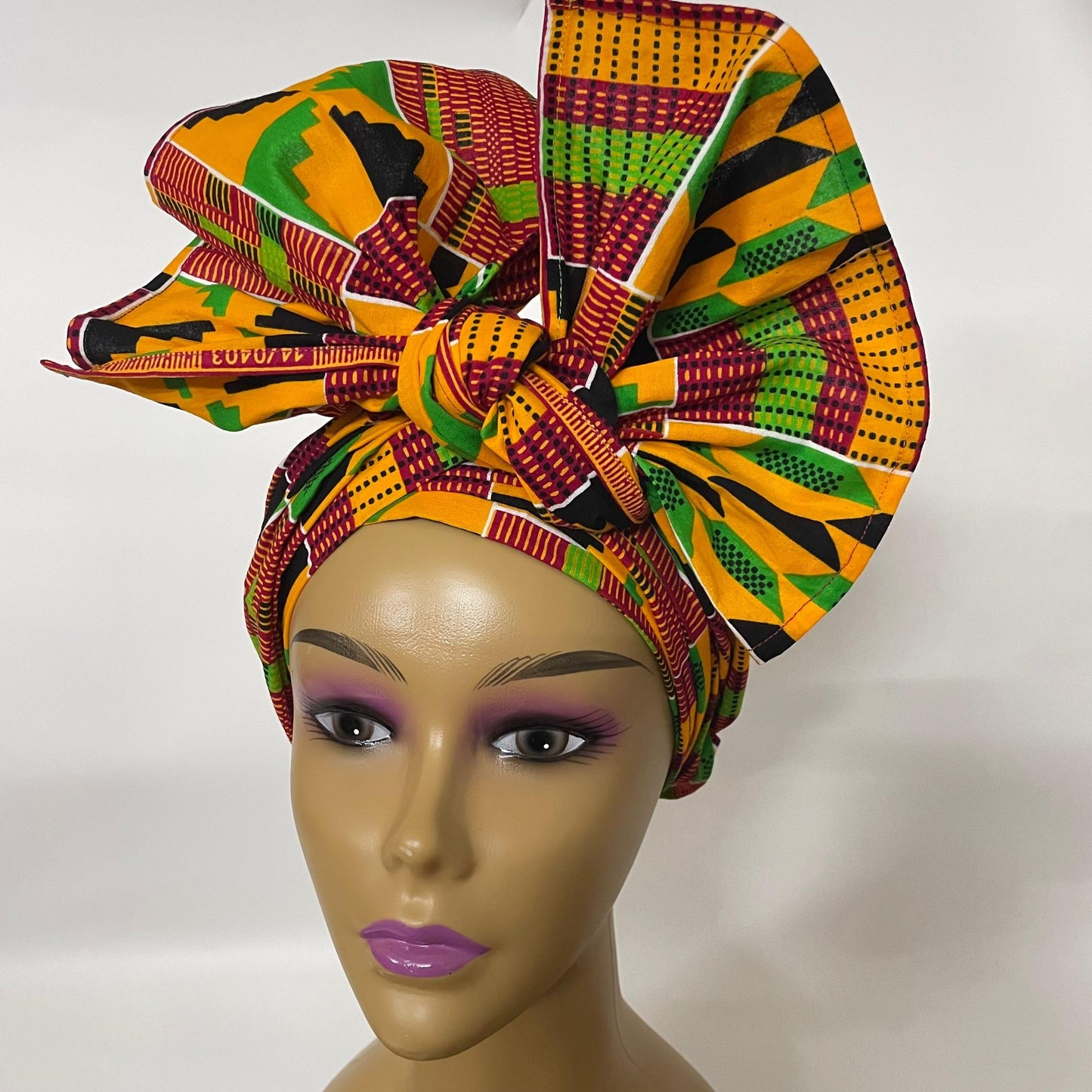 African Print Head Wraps African Kente Stole scarf 100% African Wax Cotton Ankara Print Headwraps &Turbans | Authenthic Kente Fabric Head Wraps (22 * 70 inch)