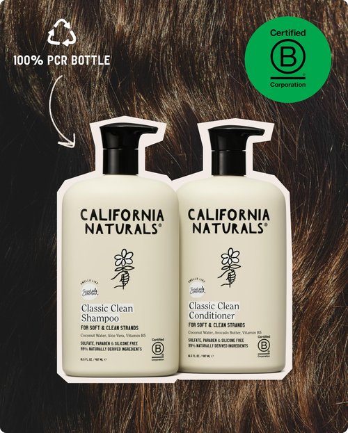 California Naturals Coconut Shampoo & Conditioner Set, Natural, Vegan, Cruelty, Silicone, Paraben, and Sulfate Free Shampoo, All Hair Types, 20 Fl Oz (Pack of 2), Classic Clean Coconut