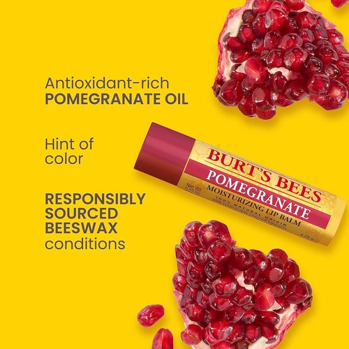 Burt's Bees Lip Balm - 100% Natural Moisturizer with Pomegranate Flavor - 1 Tube