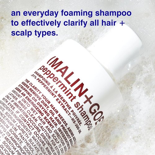 MALIN+GOETZ Shampoo - Hydrating Basil & Clarifying Peppermint Formula | Daily Amino Acid Cleanser for All Hair Types | Vegan & Sulfate-Free