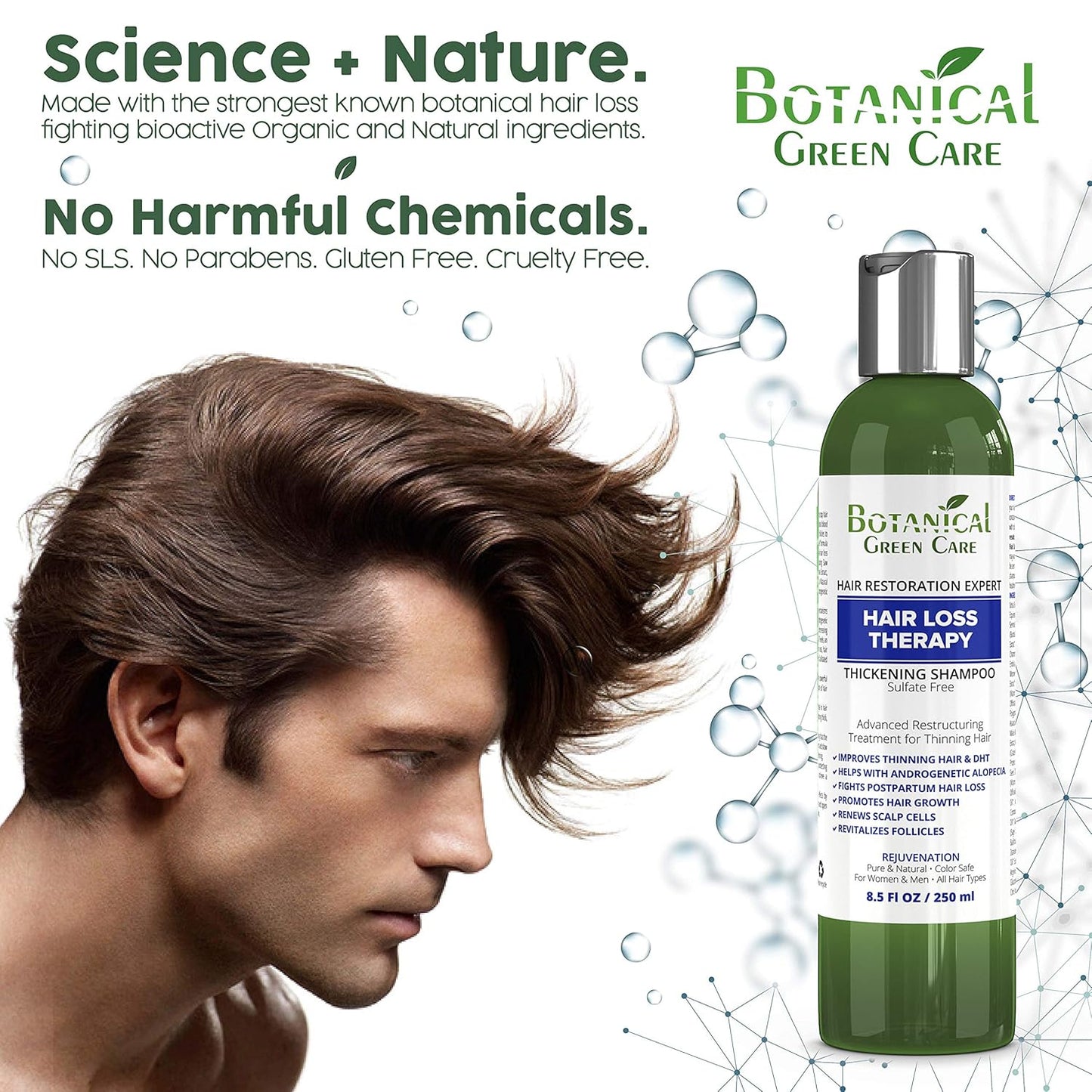 Skiennix Hair Loss Therapy Shampoo - Sulfate-Free, Strengthening & Volumizing DHT Blocker, Color Safe