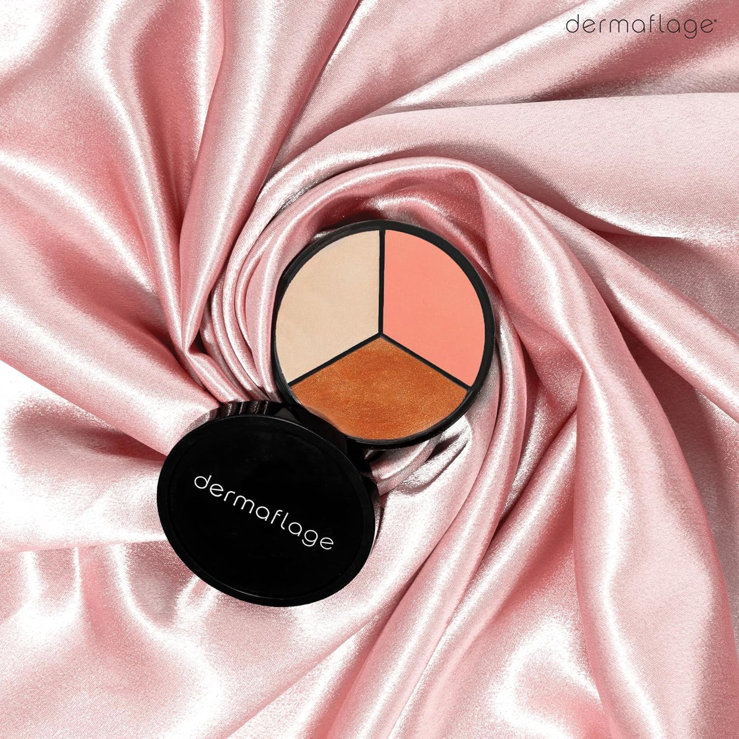 Dermaflage Cheek Palette - Bronzer, Highlighter & Blush for Dewy, Lit-From-Within Skin | 10g/.35oz