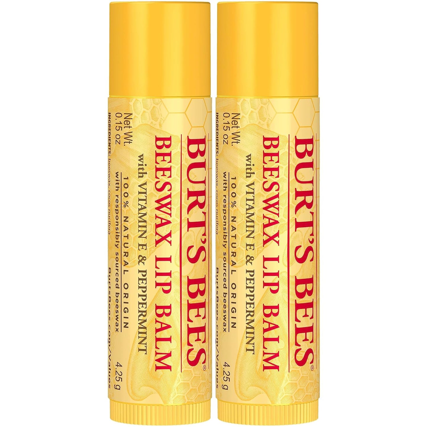 Burt's Bees Lip Balm - Original Beeswax Moisturizer | Natural Conditioning Treatment, 2 Tubes, 0.15 oz