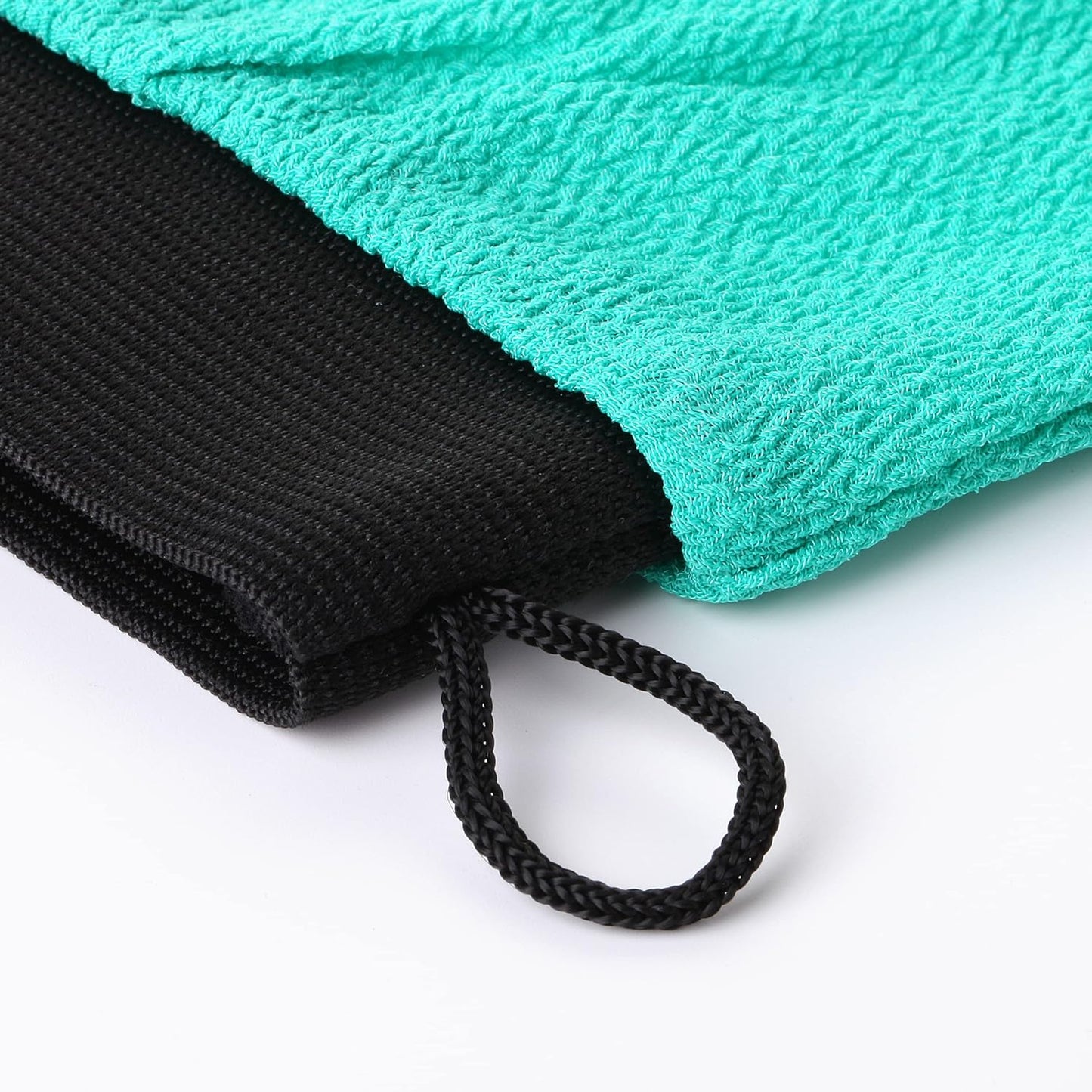 Valitic Exfoliating Glove Body Scrubber - Korean Style Dead Skin Remover & Shower Exfoliator - Turquoise Pair