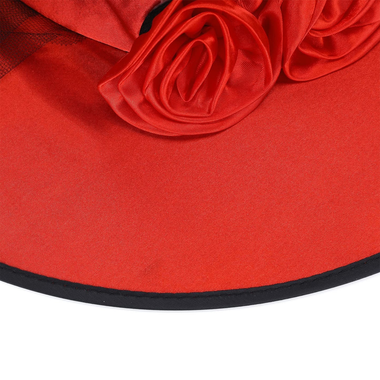 Century Star Witch Hats for Women Halloween Costume Hats with Veil Adult Witches Accessories for Party Rose Red One Size