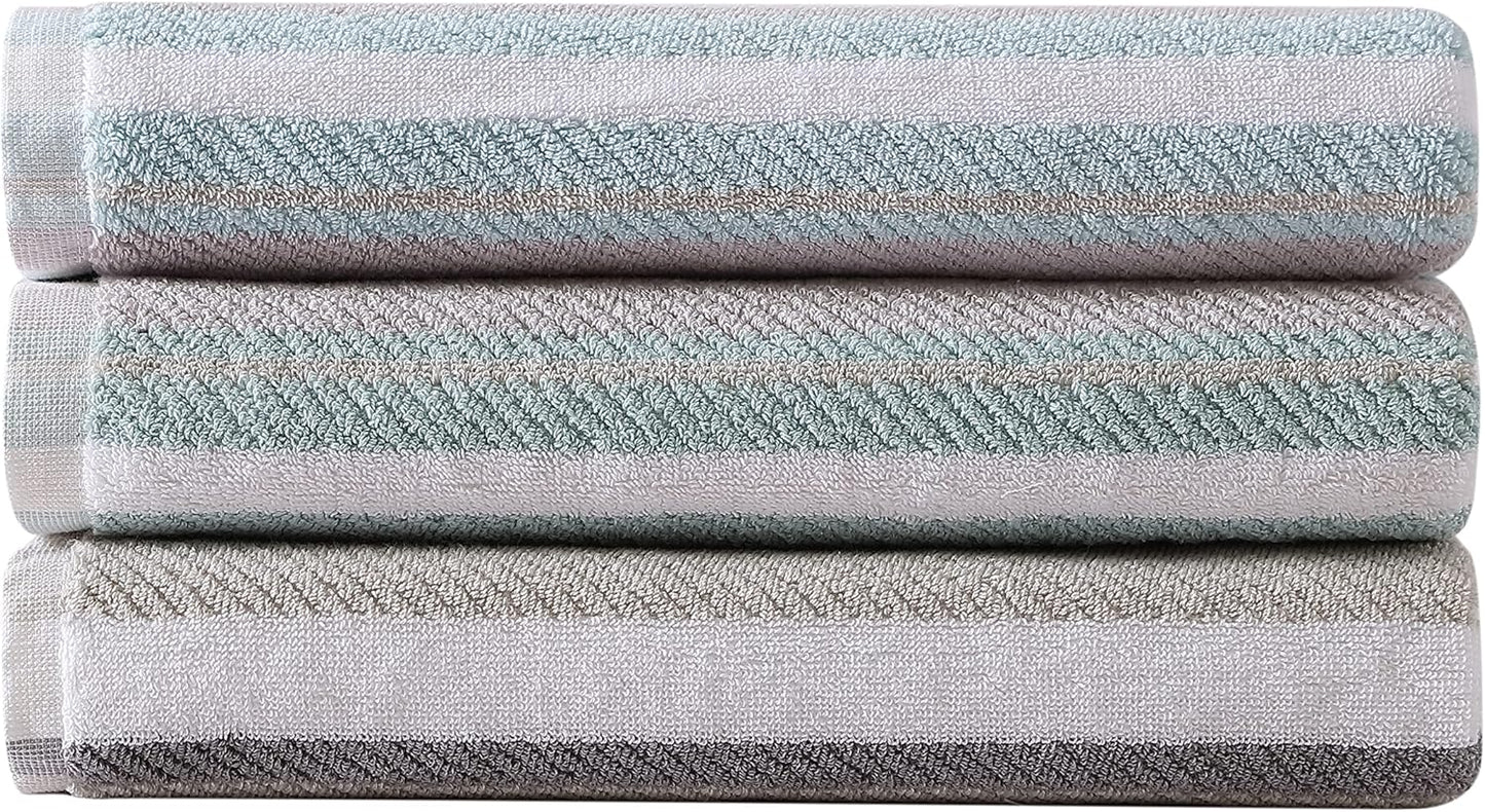Tommy Bahama - 100% Cotton Bathroom Towel Set | Highly Absorbent & Fade-Resistant (Ocean Bay Blue, 3 Pieces)