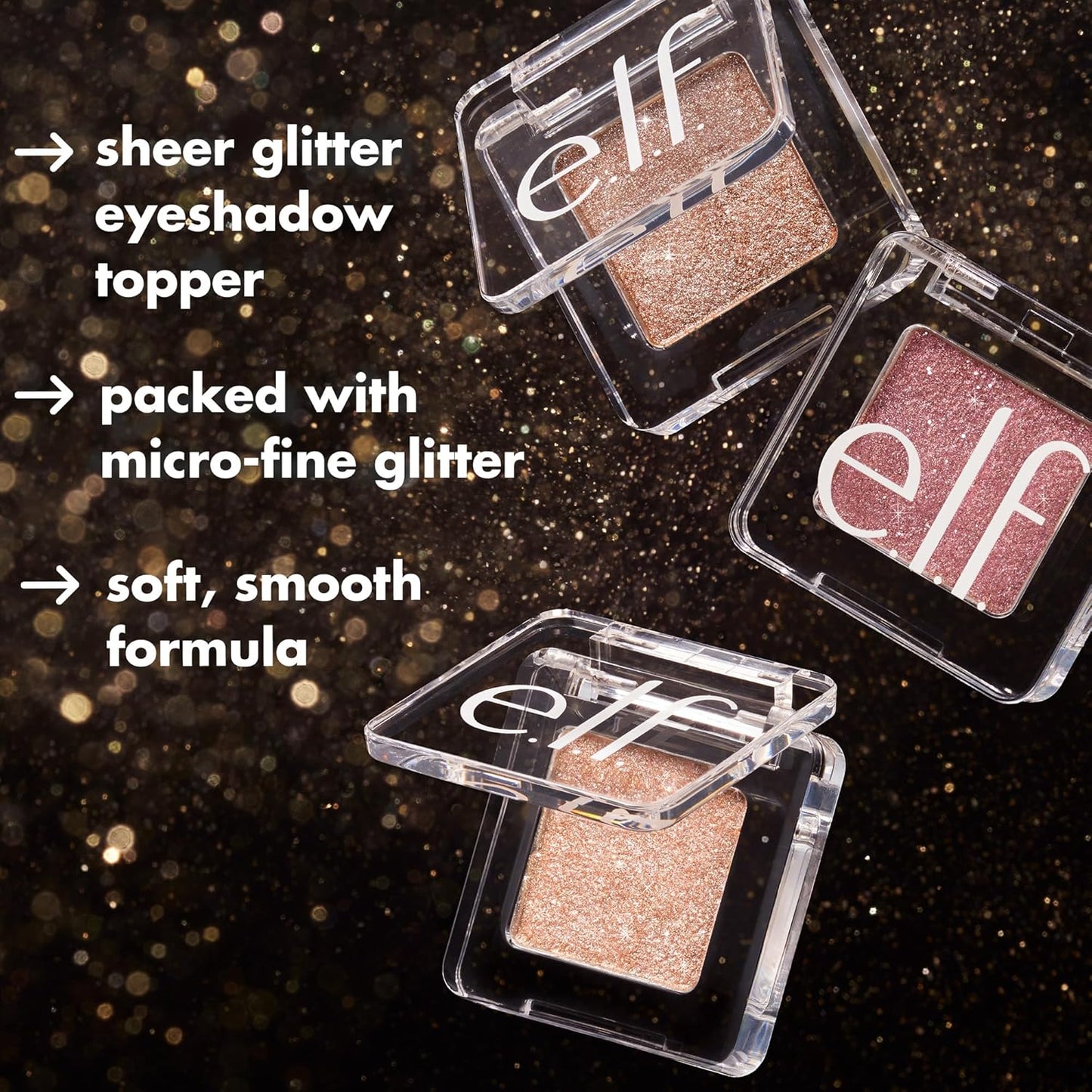 e.l.f. Fine As Fleck Glitter Eyeshadow - Long-Lasting Sheer Makeup with Shimmer Finish | Vegan & Cruelty-Free