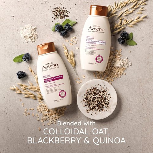 Aveeno Blackberry & Quinoa Conditioner - Strengthens Color-Treated Hair, Moisturizing, 12 fl oz