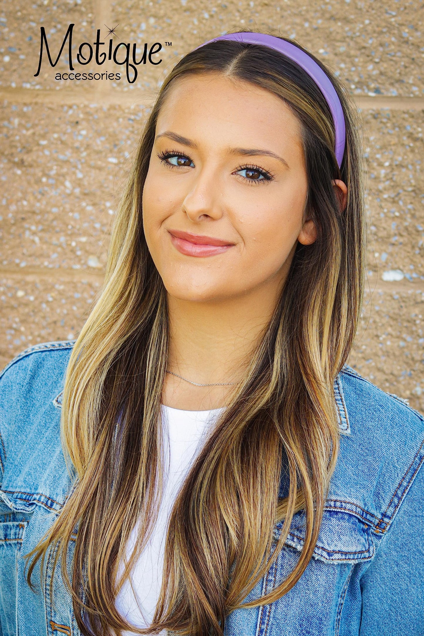 Motique Accessories 1 Inch Vegan Leather Headband for Women and Girls (Light Purple)