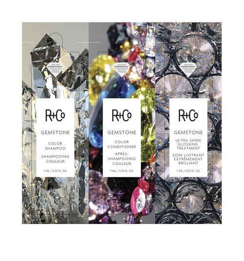 R+Co Gemstone Shampoo & Conditioner Trio - Repairs Hair Color, Controls Frizz | Vegan & Cruelty-Free | 0.25 Oz