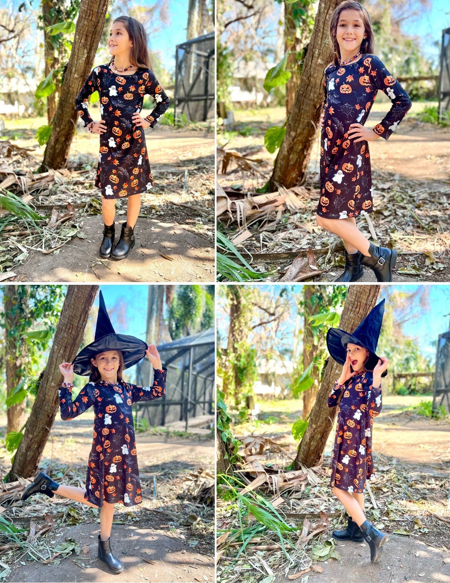 Arshiner Girls Halloween Dress Pumpkin Halloween Costume Dresses Long Sleeve A-Line Dresses for Girls 12-13 Years