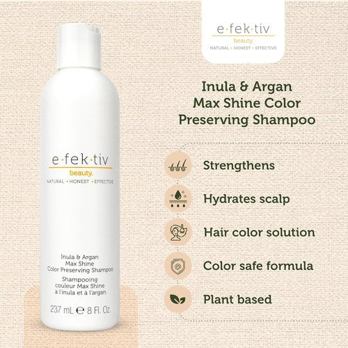 Inula Plus Argan Max Shine Shampoo - Color Preserving Formula for Color-Treated Hair - 8 Oz
