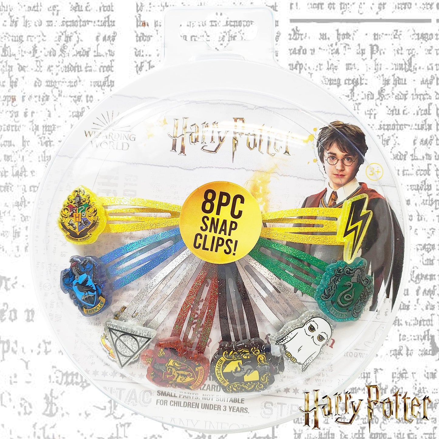 Harry Potter Kids Hair Clips for Girls Snap Clips 8 Pack Multi Color Ages 3+