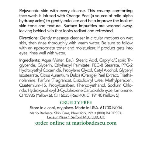 Mario Badescu Orange Cleansing Soap - AHA-Enriched Cream Cleanser for Combination/Dry Skin - Oil-Free Exfoliant