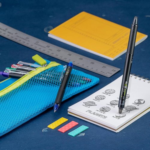 PILOT FriXion Gel Ink Pens - Erasable, Refillable & Retractable | 0.5mm Extra Fine Point, Black Ink, 5-Pack