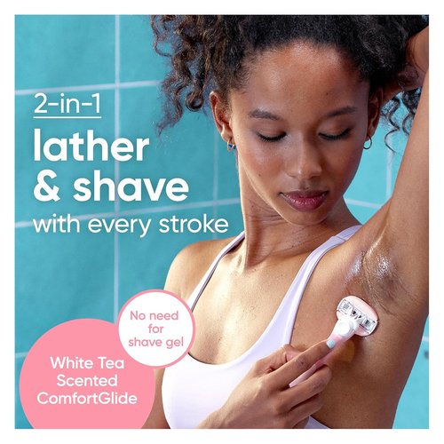 Gillette Venus ComfortGlide Women's Razor Blade Refills - White Tea & Olay, 6 Count Total