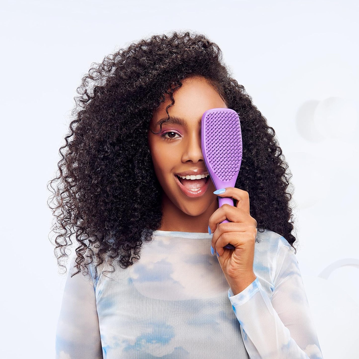 Tangle Teezer Ultimate Detangler Hairbrush & Scalp Massager Bundle, to Exfoliate and Detangle 3C to 4C Curly Hair Types, Purple and Mint