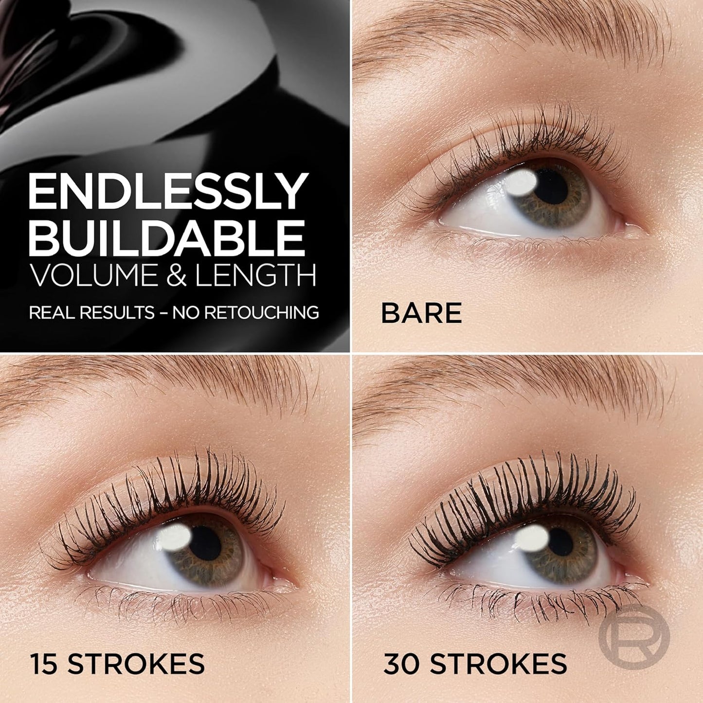 L'Oreal Paris Paradise Mascara - Volumizing & Lengthening, Clump Resistant, Washable Blackest Black, 0.33 Fl Oz