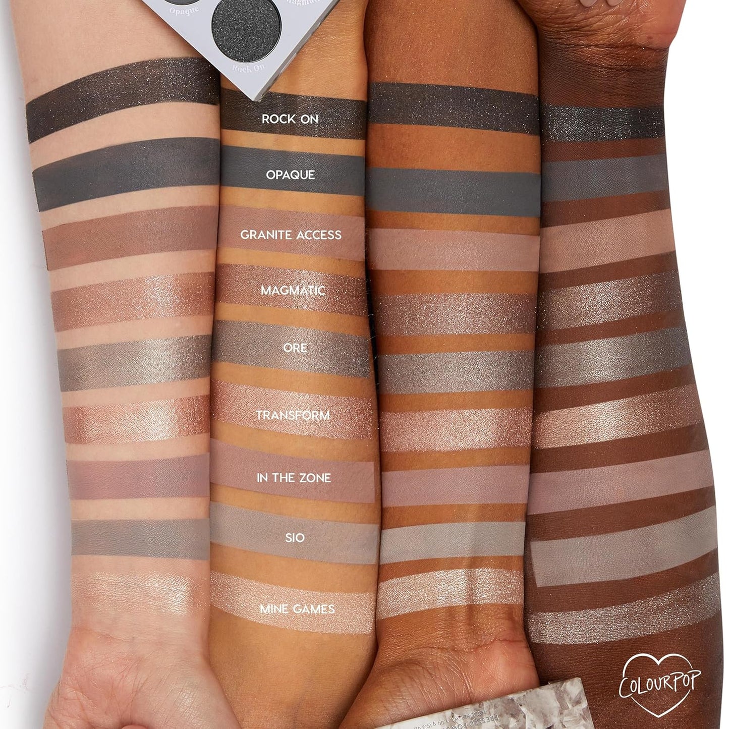 ColourPop Of Quartz Eyeshadow Palette - High-Pigment Neutral Taupe Shades with Metallic & Matte Finishes (0.3 oz)