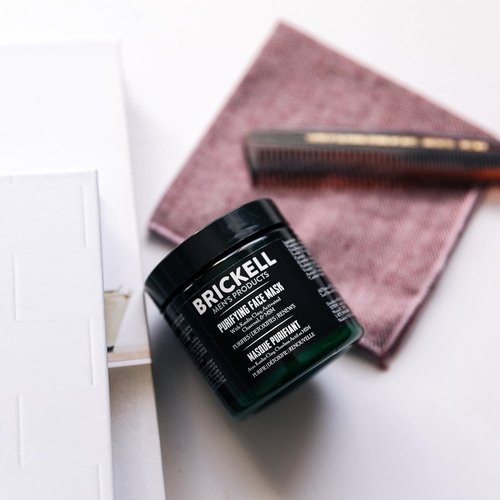 Brickell Men's Purifying Charcoal Face Mask - Natural Detoxifying Facial Treatment, 4 Oz, Unscented