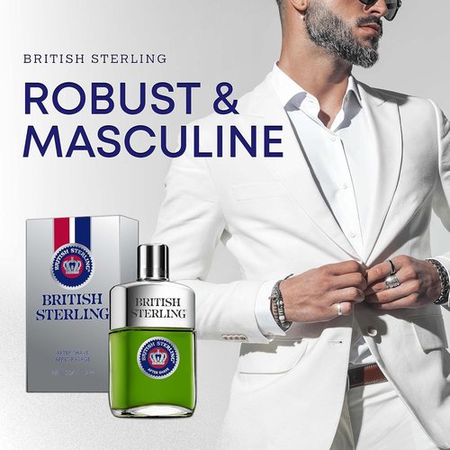 British Sterling Aftershave for Men - Classic Scent | 3.8 Oz Bottle