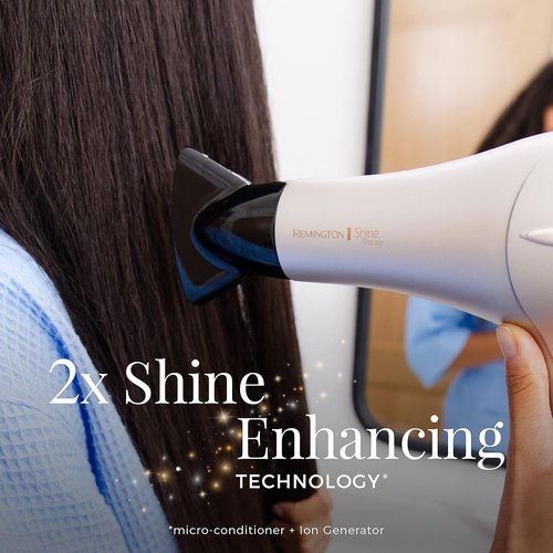 Remington Shine Therapy Hair Dryer - Argan Oil & Keratin Infused for Smooth, Shiny Hair