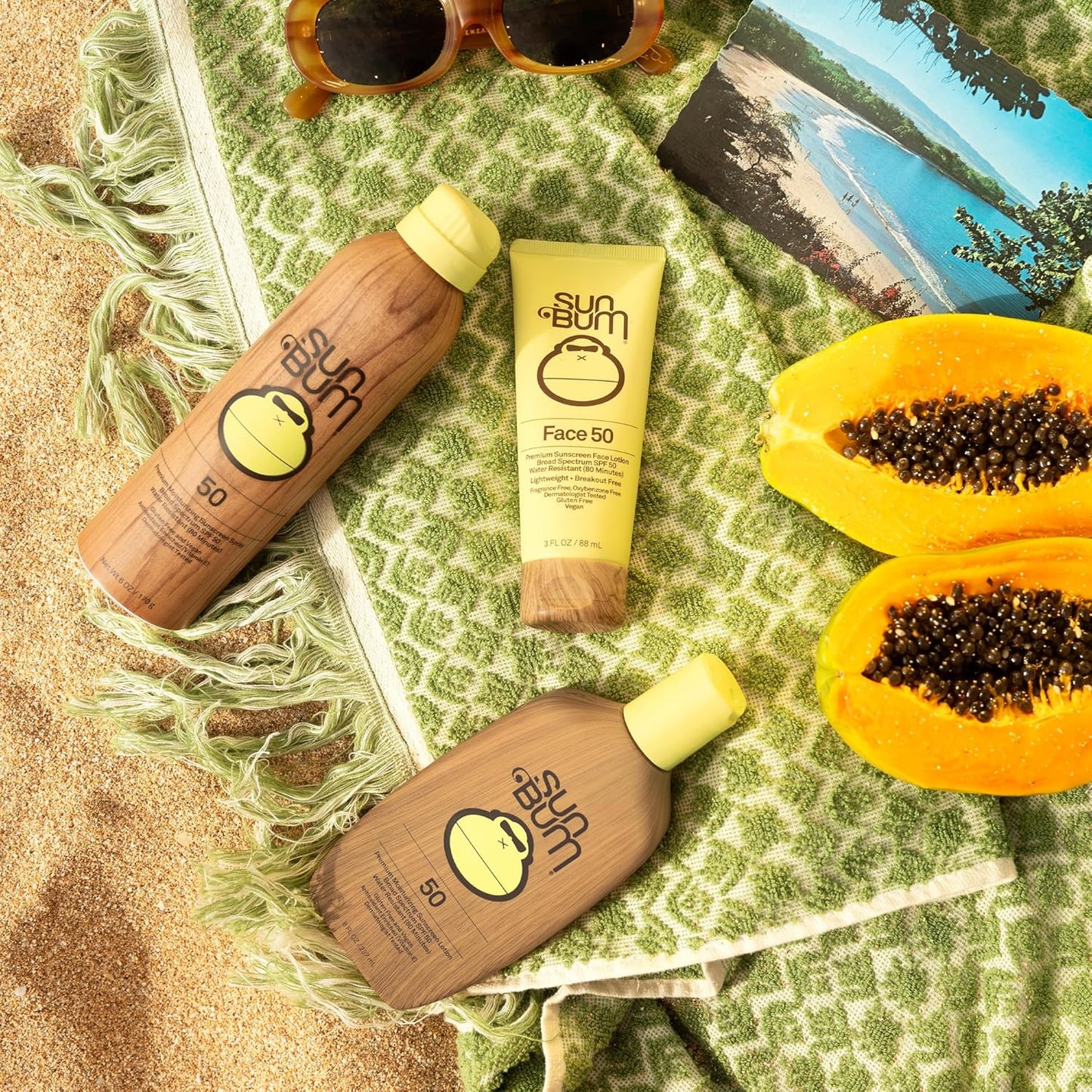 Sun Bum Original SPF 50 Sunscreen Face Lotion - Moisturizing, Fragrance-Free Formula - Travel Size 3 oz
