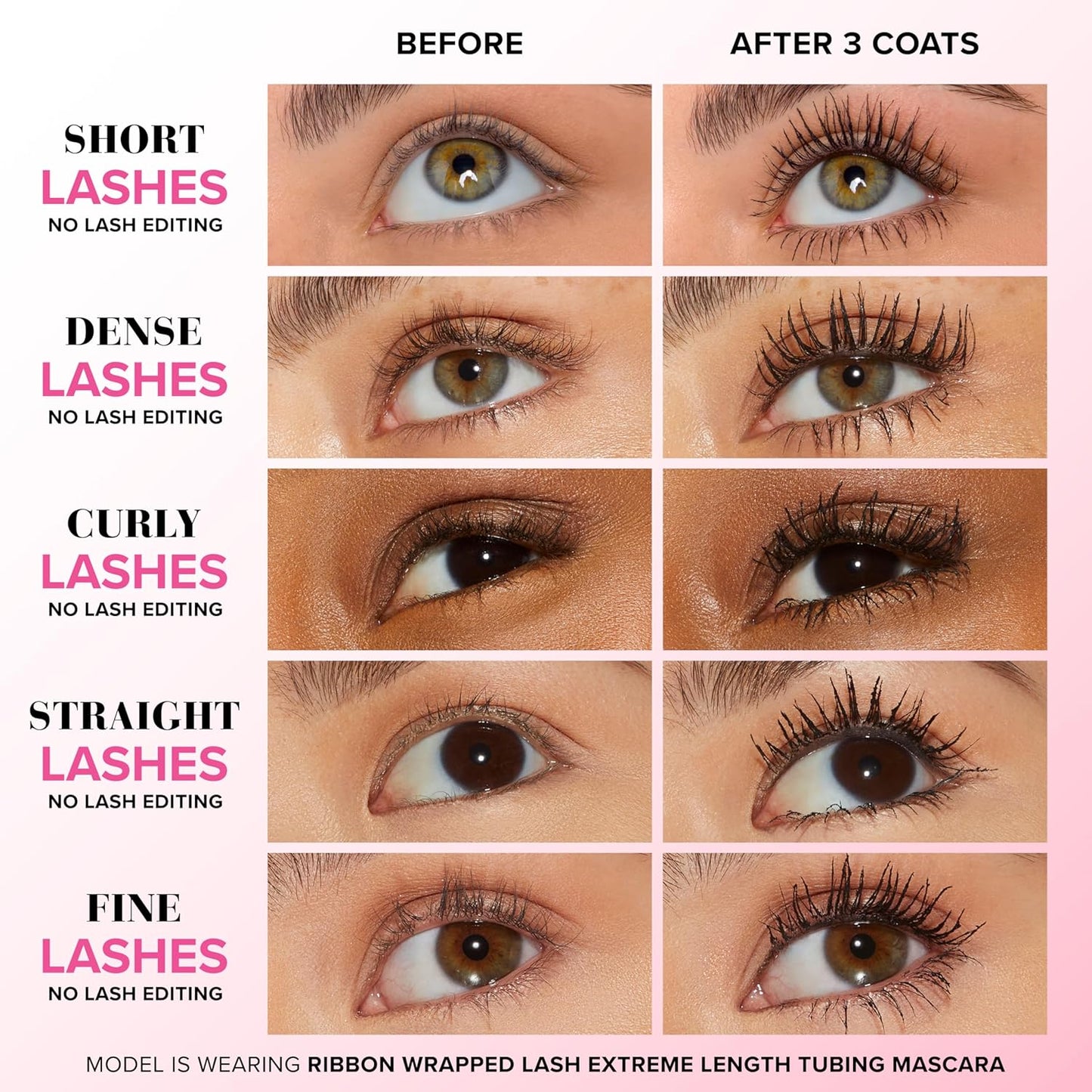 Too Faced Lash Mascara - Extreme Length Tubing Formula | No Smudging, Flaking or Clumping