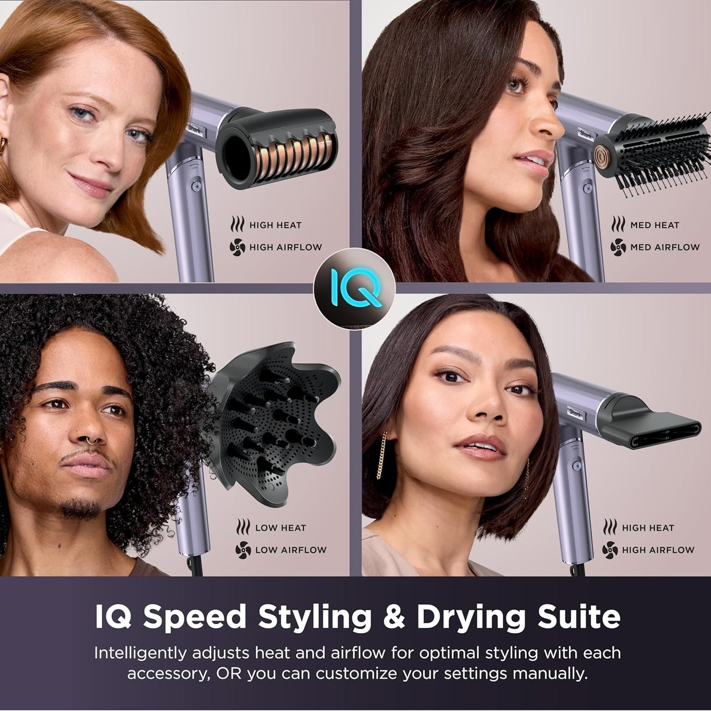 Shark SpeedStyle Pro Flex Hair Dryer System - High-Velocity, Lightweight, Ionic with Scalp Shield & IQ Speed Technology