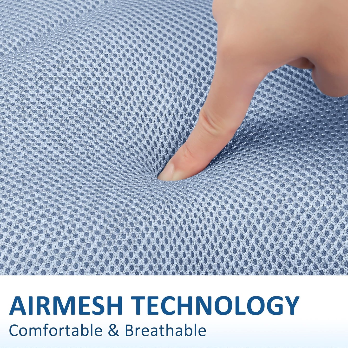 LuxStep Bath Pillow-Bathtub Pillow with Air Mesh Fabric & 6 Non-Slip Suction Cups, Bath Pillows for Tub Head, Neck and Back Support, Bath Accessories Spa Gifts, 17 * 17in, Blue