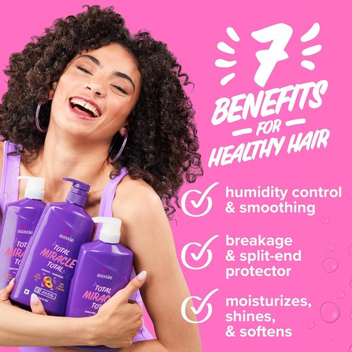 Aussie Total Miracle Hair Care Bundle - Paraben-Free Shampoo, Conditioner & Deep Treatment | 26.2 & 8 Fl Oz