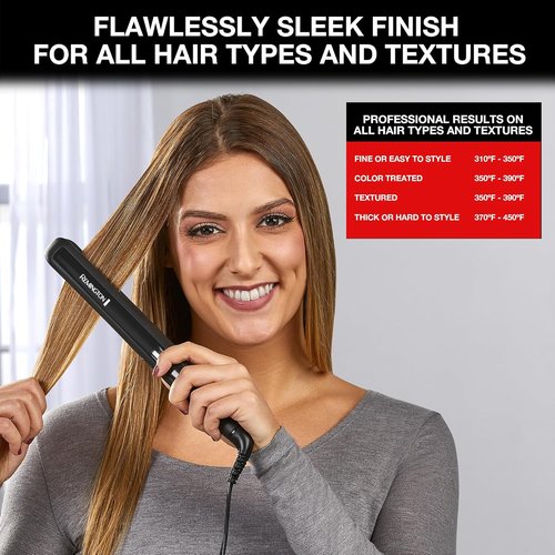Remington 1" Flat Iron - Hair Straightener with Anti-Static Tech & Rapid 30-Second Heat-Up | 30% Longer Plates