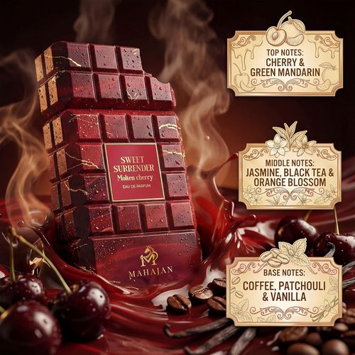 Mahajan Sweet Surrender Molten Cherry Eau de Parfum - Juicy Cherry Vanilla & Warm Coffee Luxury Fragrance (3.4 oz)