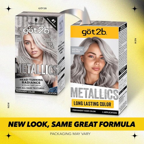 Got2b Metallics Hair Color - M71 Metallic Silver | Long-Lasting Vibrant Shine