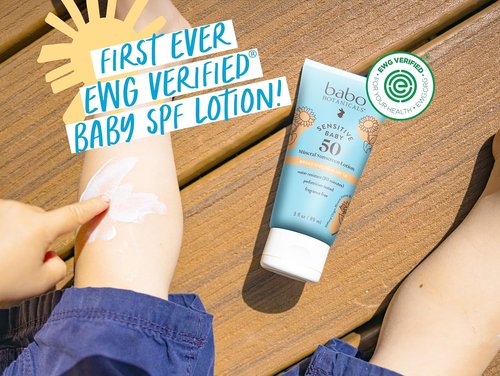 Babo Botanicals Mineral Sunscreen Lotion SPF 50 - Fragrance-Free & Water-Resistant - For Babies & Kids