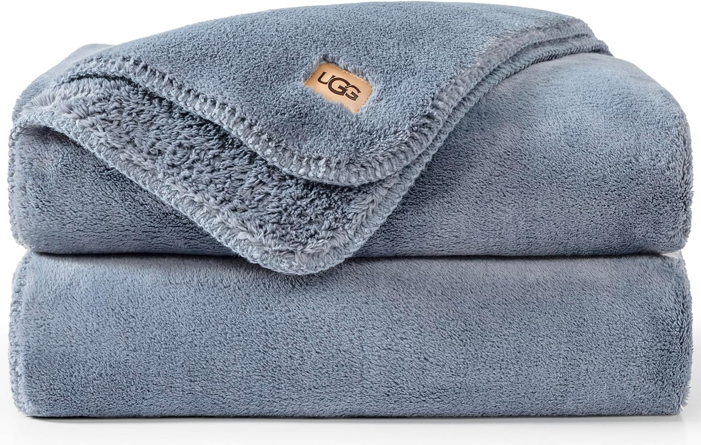 UGG Whitecap Fleece Throw Blanket - Plush Cozy Luxury Decor for Couch or Bed | Ultra Soft, 50" x 70", Denim Blue