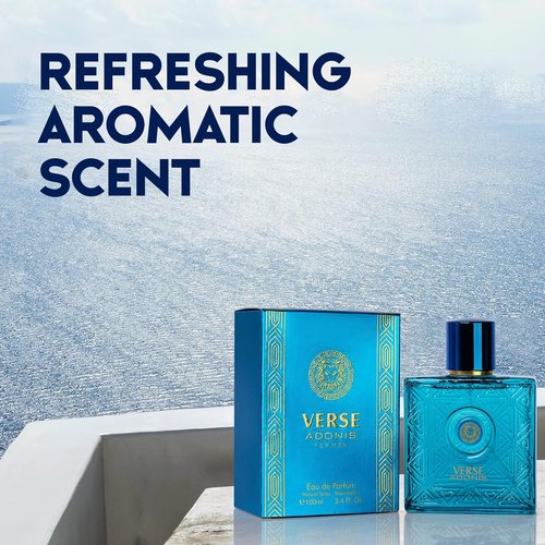 NovoGlow Verse Adonis Eau De Parfum for Men - Refreshing Woody Floral & Fruity Scent | 3.4 Fl. Oz. Gift-Ready