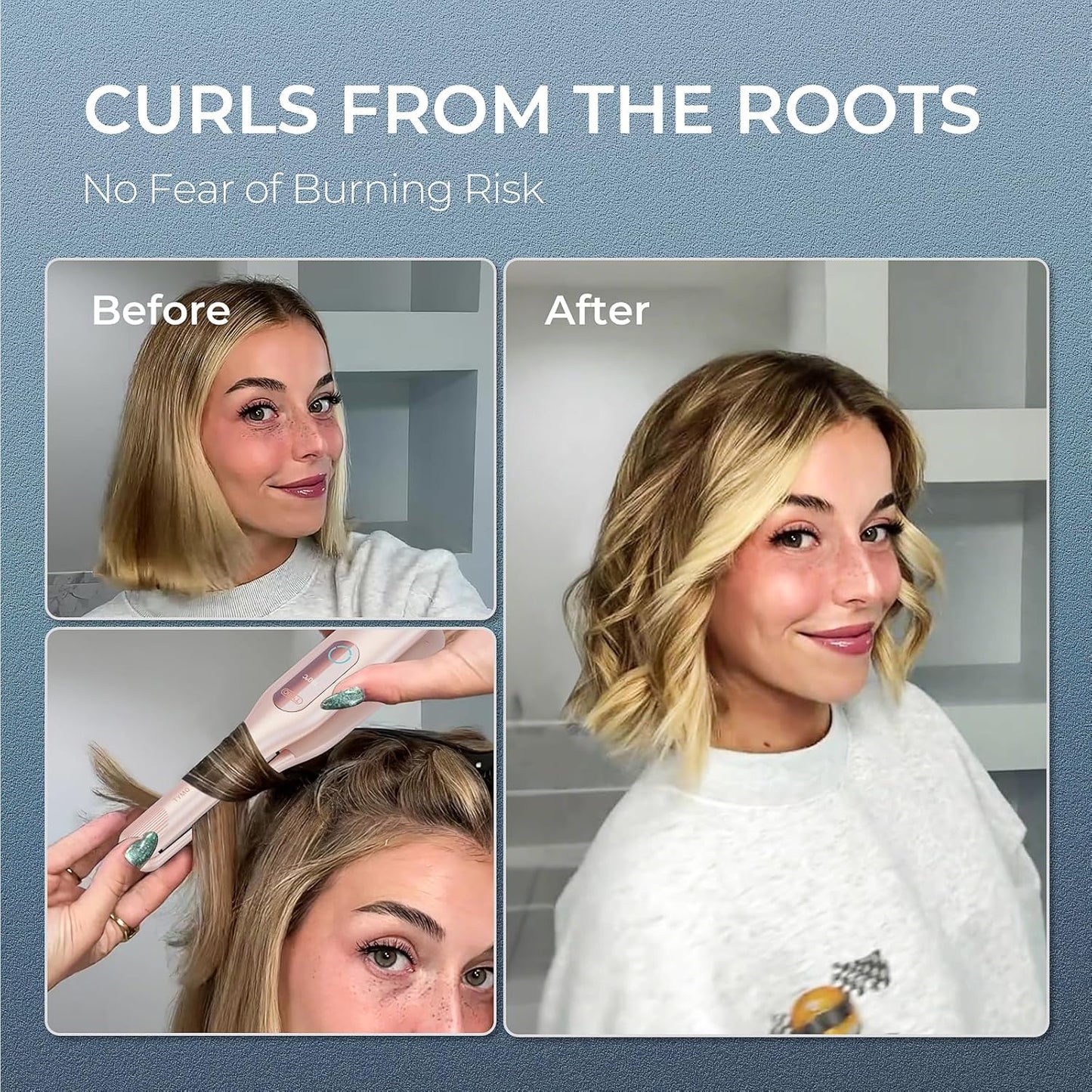 Skiennix Automatic Rotating Curling Iron - Cordless Design for Effortless Styling
