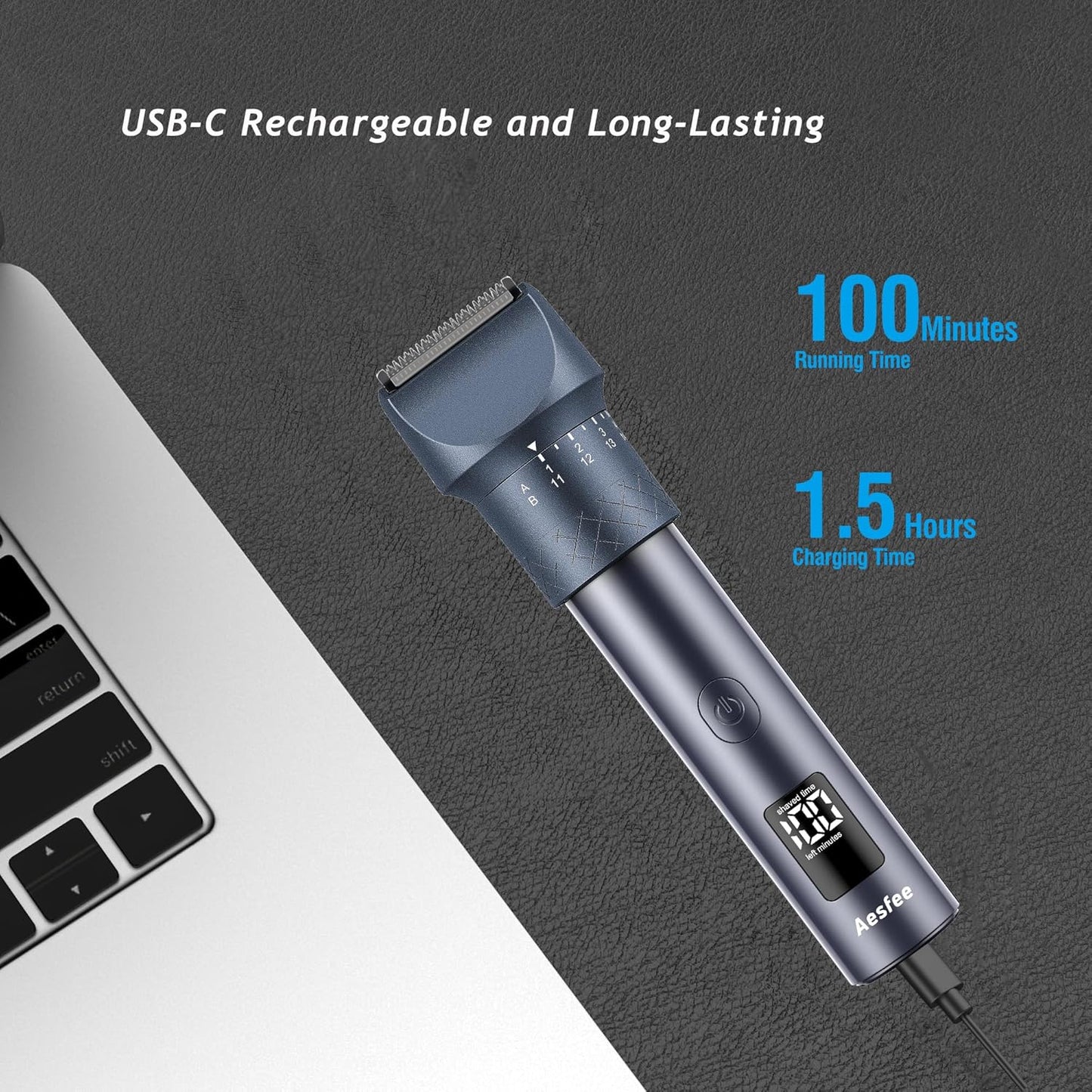 Skiennix Beard Trimmer Set - 3-in-1 Professional Clippers with Foil Shaver & Nose Trimmer | IPX7 Waterproof, USB-C Rechargeable