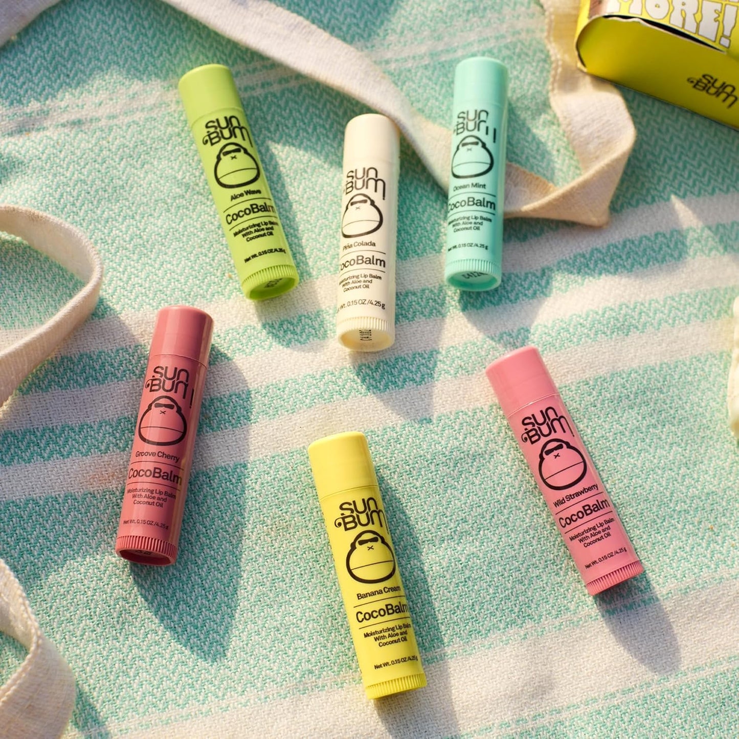 Sun Bum Cocobalm Wild Strawberry - Hydrating Lip Balm with Coconut Oil & Aloe Vera - 0.15 oz Stick