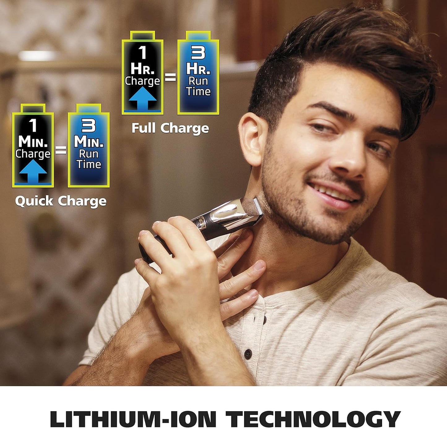 Wahl USA Beard Trimmer - Rechargeable Lithium Ion All-in-One with Detail & Ear/Nose Hair Attachment | Model 9854-600B