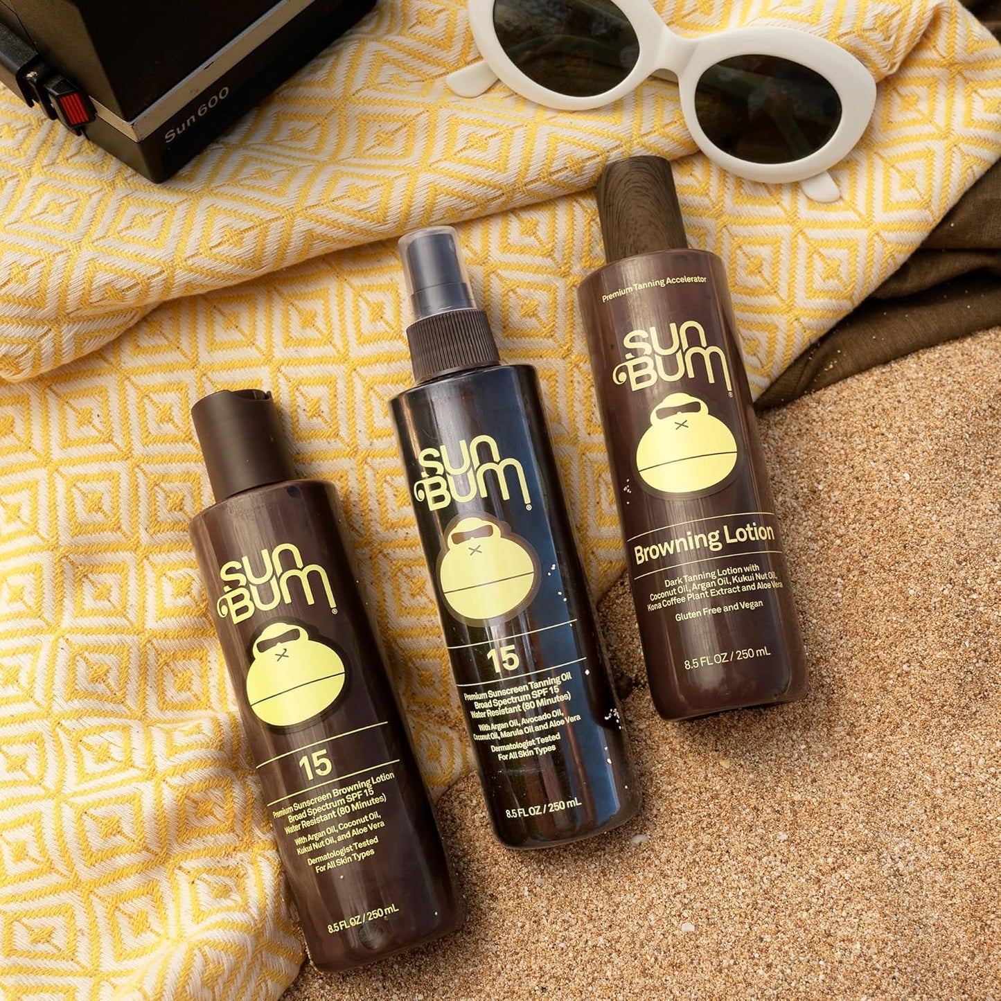 Sun Bum SPF 15 Browning Body Lotion - Water-Resistant Tanning Lotion with Vitamin E - 8.5 Fl Oz