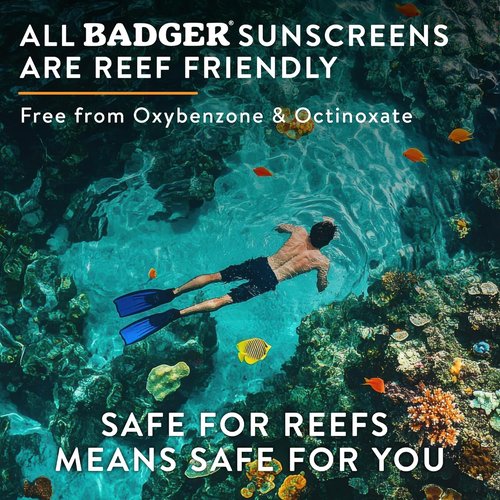 Badger Mineral Sunscreen SPF 30 - Lightweight, Moisturizing & Reef Safe | 4 fl oz, No White Cast
