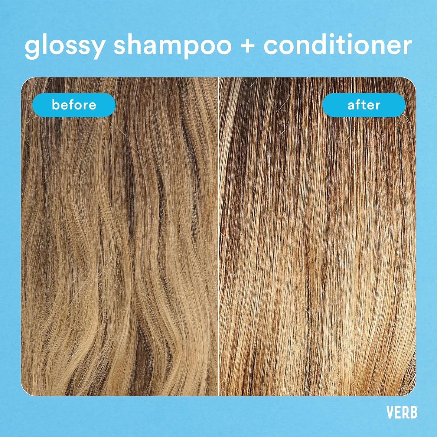 VERB Glossy Conditioner - Conditions, Detangles & Adds High Shine for Thick Coarse Hair - Vegan & Sulfate-Free
