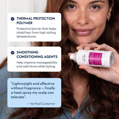 No Nothing Sensitive Heat Protection Spray - Vegan, Unscented Hair Protectant | Travel Size Frizz Control