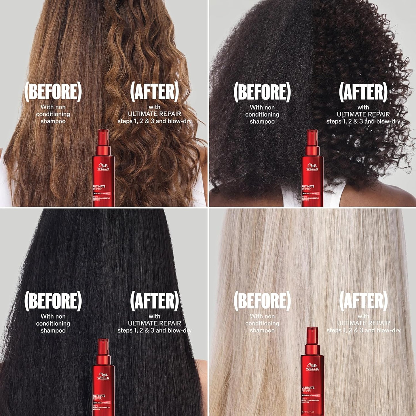 Wella Professionals ULTIMATE REPAIR Shampoo - Strengthens & Moisturizes Damaged Hair with AHA & Omega-9 | All Hair Types